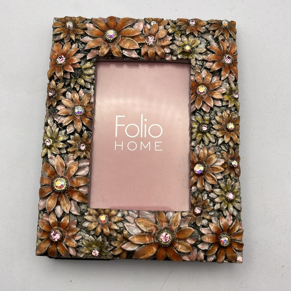 Gorgeous enamel and jewel floral frame by Folio Home